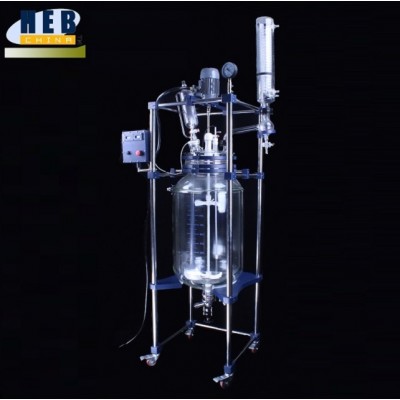 HEB New 100L single jacketed glass reactor thermostat glass reaction vessel